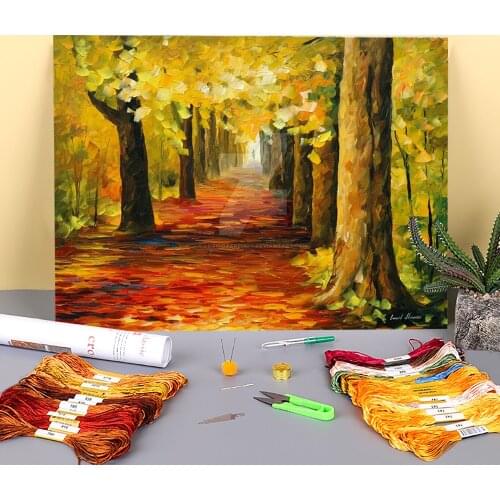 Mistery Alley Pre-Printed 11CT Cross-Stitch Kit DIY Embroidery DMC Threads Handicraft Painting work Handmade Wholesale Design