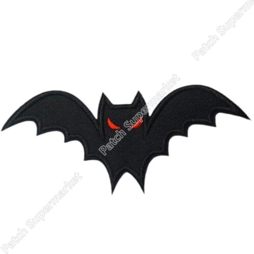 4.4" Halloween Bat Wings Logo Iron On/Sew On Patch Heavy Metal Tshirt TRANSFER MOTIF APPLIQUE Rock Punk Badge