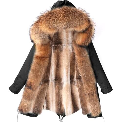 2020 New Fashion Warm Long Rabbit Fur Coat Waterproof Men Parka Winter Jacket Man Parkas Natural Fox Fur Outwear Streetwear