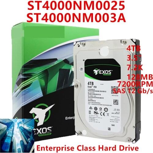 New Original HDD For Seagate Exos 4TB 3.5" 7.2K SAS 128MB For Internal HDD For Enterprise HDD For ST4000NM0025 ST4000NM003A