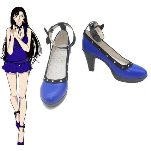 Final Fantasy VII FF7 Tifa Lockhart Cosplay Shoes Purple High Heel Customized
