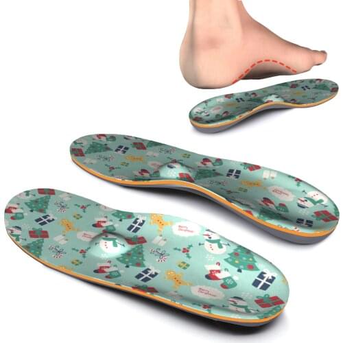 Green Printing Memory Foam Original High Arch Support Insoles for Men and Women flat feet Orthotic Inserts iFitna