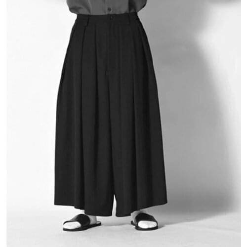 Casual pants wide leg pants skirt pants ultra loose pleated dark tide youth fashion new urban fashion