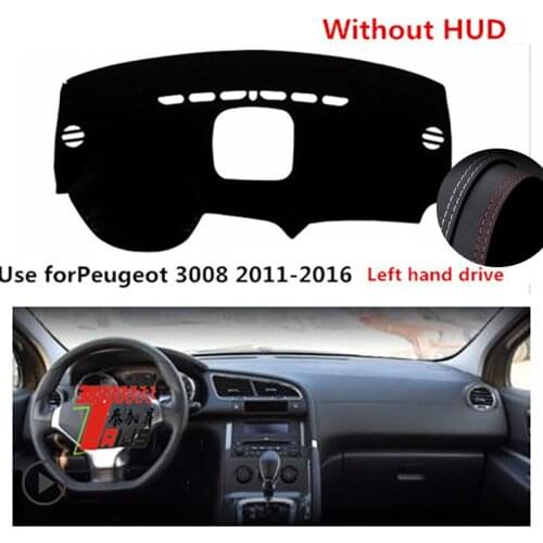 TAIJS Factory Protective Simple Leather Car Dashboard Cover For Peugeot 3008 2011 2012 2013 2014 2015 2016 Left hand drive