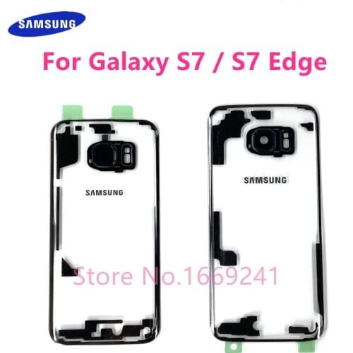 Transparent Back Glass For Samsung Galaxy S7 G930 G930F S7 Edge G935 G935F Battery Cover Rear Door Case Housing Perspective