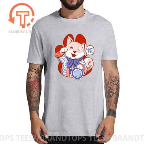 Funny Cute Animal Akita Tshirts Shiba Inu T Shirts Funny Graphic Korean Clothing Top Mens T-shirt Male Lucky Dogs Tees Harajuku