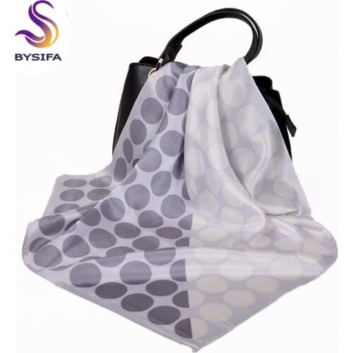 2019 New Grey Blue Small Square Scarves Fashion Round Circle Design Men Women 100% Pure Silk Scarf Neck Scarf Bag Accessories