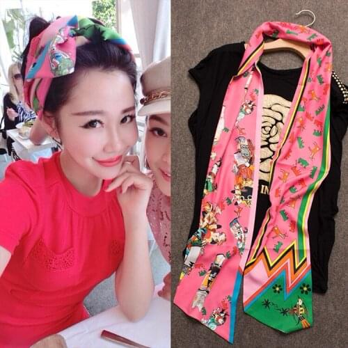 18*200cm New Scarf Women Bag Scarfs High-end Digital Printing Silk Scarves Multi-function Headscarf Long Kerchief Wholesale