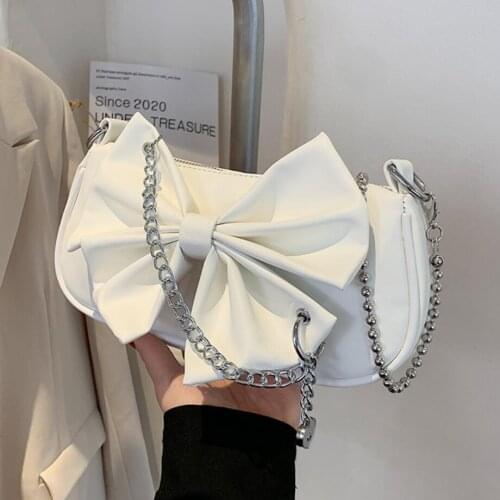 Bow Square Crossbody bag 2021 Summer New High-quality Soft PU Leather Womens Designer Handbag Lovely Shoulder Messenger Bag