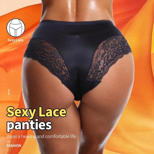 Sexy Women Lace side Underwear Seamless Breathable Hollow Briefs Solid Color Woman Nylon Low Rise Lingerie Sexy Underwear