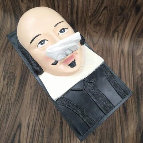 Creative Desktop Tissue Box 3D Cute Shakespeare Moai Figure statue Home Office Table Decoration Storage Boxs Napkin Holder