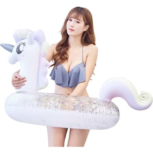 Yuyu Unicorn Pool Float Inflatable Swim Ring Swimming Circle Kids Adult Clear Pool Tube Pool Toys