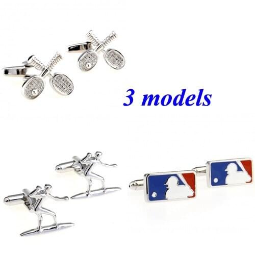 Fashion Tennis Ski Baseball Sports Cufflink Cuff Link 1 Pair Free Shipping Biggest Promotion