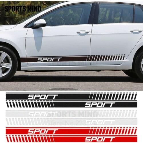 1 Pair SPORTS MIND automobiles Sport Waist line Waterproof vinyl reflective Car Body sticker Decal For All car accessories