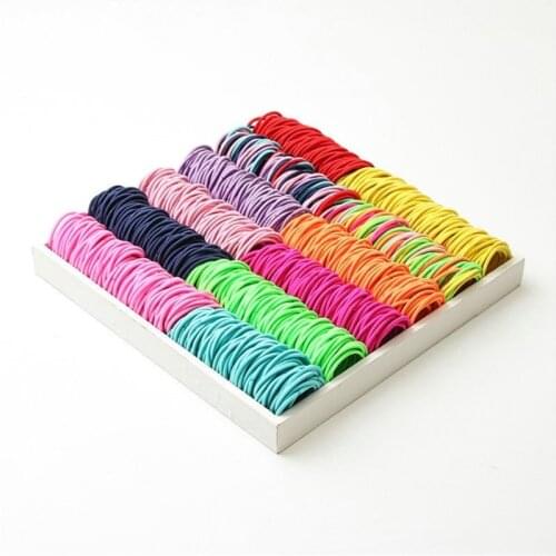 100Pcs/Lot Korean Style Girls Hair Accessories DIY Elastic Hair Bands Candy Color Ropes MIni Scrunchy Rubber Band Cute Headdress