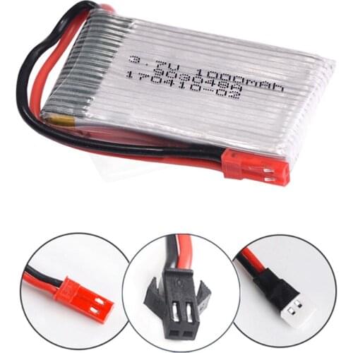 3pcs RC Drone Lipo Battery 3.7V 1000mAh SM / JST plug For H11D HQ898 RC Quadcopter Drone Battery Control Boat Car