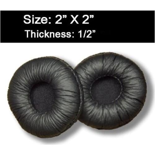 4 PCS =2 Pairs 50mm Replacement Super soft leather foam Ear Cushion Leatherette ear pads spare parts for Headphones Headsets