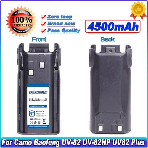 LOSONCOER 4500mAh BL-8 Battery For Baofeng Walkie Talkie UV-82 UV-82HP UV82 Plus UV-8D UV-82WX UV-89 UV 82 Batteries