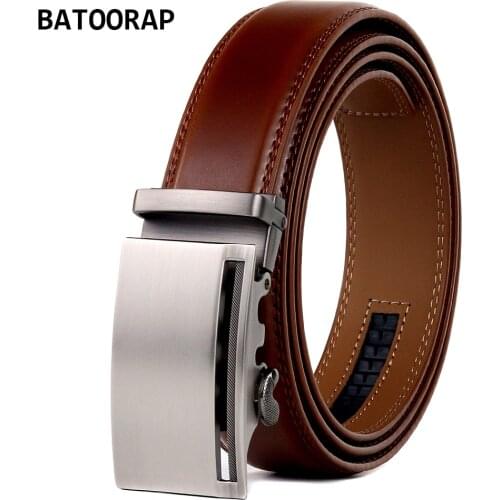 BATOORAP Genuine Leather Belt For Men Alloy Buckle Automatic Formal Cowskin Waist Strap High Quality Luxury Belts TZP-QS0001
