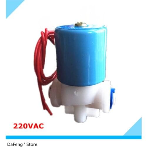 Free shipping 220Vac Solenoid valve ,quick push in connect 6.35mm water valve 1/4" normally closed 2 Way 0-120PSI