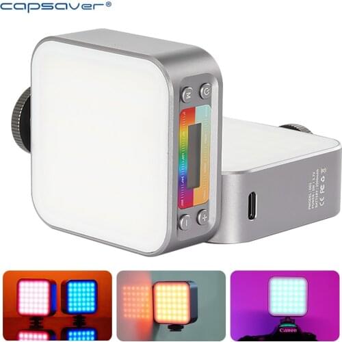Capsaver Fill Light Bi-color RGB Video Lamp Portable LED Magnetic Absorption Double-sided Lights for Mobile Camera Photography