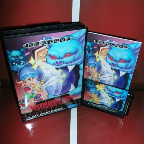 Wonder Boy EU Cover with Box and Manual For Sega Megadrive Genesis Video Game Console 16 bit MD card
