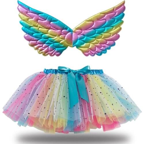 Baby Girl Tutu Skirt Tulle Lace Mini Pettiskirt Children Ballet Skirts For Party Dance Tulle Skirts Girls Clothes Outfits Wings