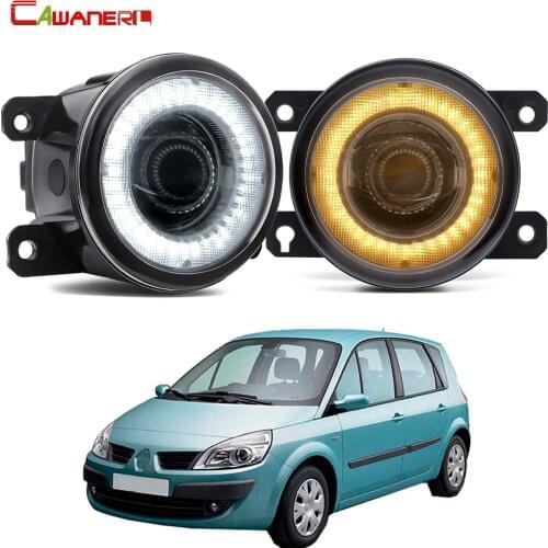 Car Front Bumper Fog Light Assembly LED Angel Eye DRL Daytime Running Light 30W 8000LM 12V For Renault Scenic II III 2003-2015