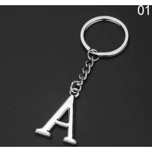 Hot Sale Unisex A - Z Metal English Alphabet Keychain Simple Letter Name Car Key Ring Party Gift Jewelry