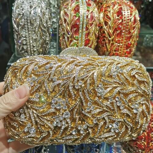 High Quality White Rhinestone Crystal Evening Party Purse Fashion Elegant Womens Wedding Bridal Clutches Handbags Ladies Bags