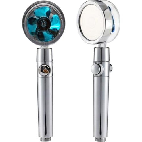 360° Transparent Shower Head High Pressure Handheld Shower with Adjustable Water Flow Knob Universal Turbo Shower