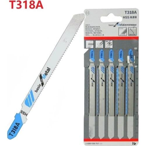 5Pcs T318A Jigsaw Blade Reciprocating Saw Blade T-Shank Blade Wood Cutting For Makita Dewalt Bosch Woodworking Power Tool Accs