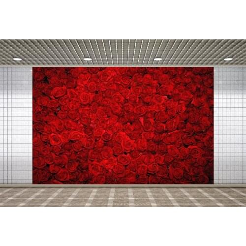 Lyavshi Red Rose Flower Wedding Wall Phtography Background Valentines Day Anniversary Party Backdrop Photocall Photo Studio