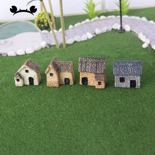 3pcs Miniature Gardening Landscape Micro Village Stone Houses Thumbnail House Thatched Huts for Garden Decor