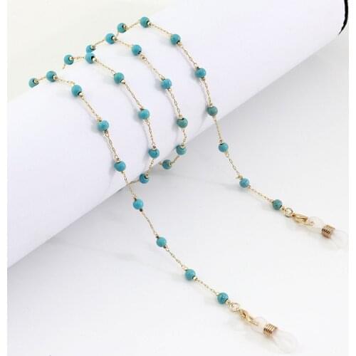 Glasses Strap Fashion Handmade Turquoise Beads Sunglasses Chain Necklace Mask Lanyard