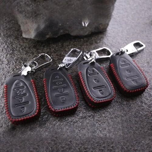 My Good Car Black Leather wear 3 Key and 4 key Button Key Case Key Bag Key Cover for Chevrolet Equinox 2016-2018 Car Parts
