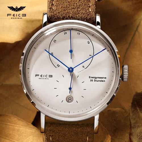 FEICE FM202 Bauhaus Mens Automatic Mechanical WristWatch Fashion Energy Reserve Waterproof Classic Watches Support Dropship