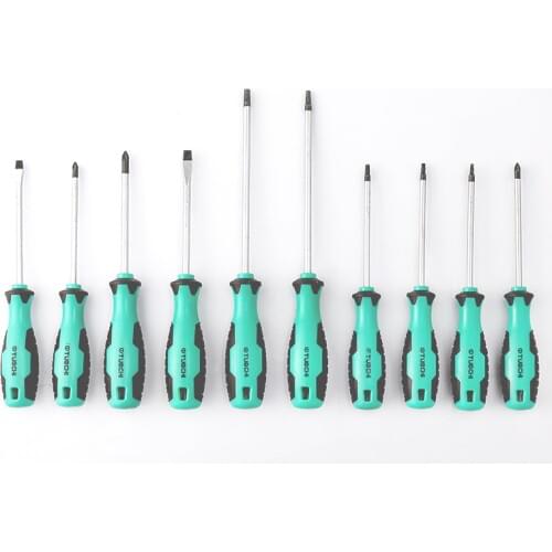 10 Pieces Screwdriver Set Torx/Phillips/Slotted/Pozidriv Magnetic Screw Driver Set CR-V Bolt Driver Screw-driving Tools