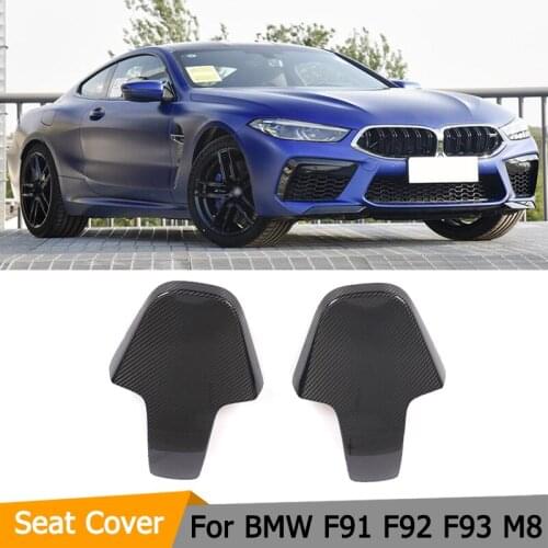 Carbon Fiber Car Seat Back Shell Cover Trim For BMW 8 Series F91 F92 F93 M8 2020 2021 Interior Seat Cover Trim Moulding