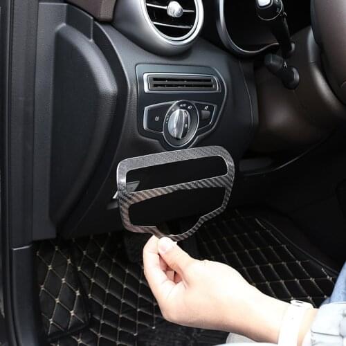 For Mercedes Benz C/G/V Class GLC W205 X253 W463 W447 Real Carbon Fiber Car Headlight Switch Frame Stickers Car Accessories