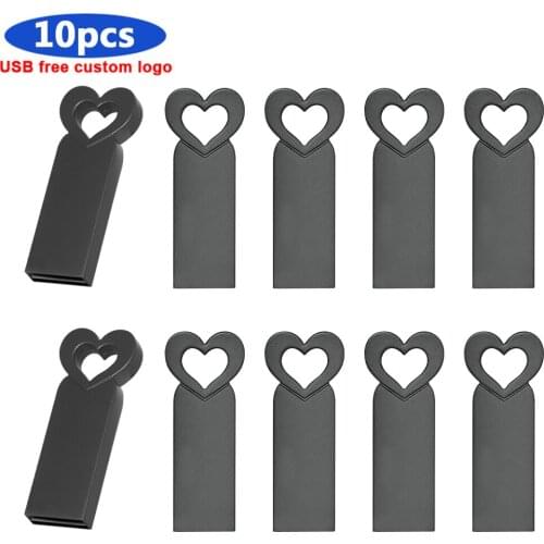 New 10pcs free logo USB flash drive 64g pen drive 32g 16gb mini metal memory memoria cel usb stick 8gb 4gb gift pendrive u disk