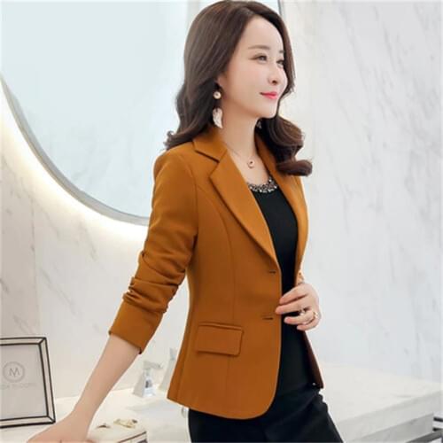 2018 autumn new slim chic suit female long sleeve casual temperament Korean version of small suit jacket short coat