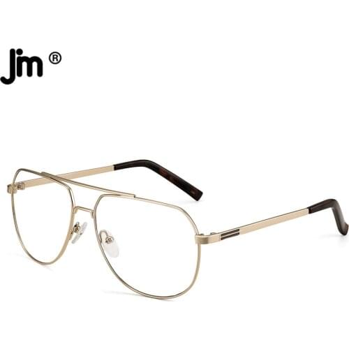 Pilot Double Bridge Anti Blue Light Glasses Men Women Vintage Computer Fake Clear Glasses