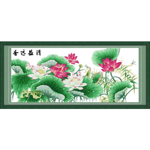 Refreshing fragrance cross stitch kit flower 18ct 14ct 11ct count printed canvas stitching embroidery DIY handmade needlework
