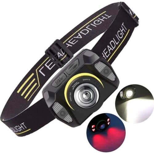 XPG+LED Strong Headlamp with Built-In Battery USB Charging New Waved Induction Zoom Strong Headlight Flashlight Head Light