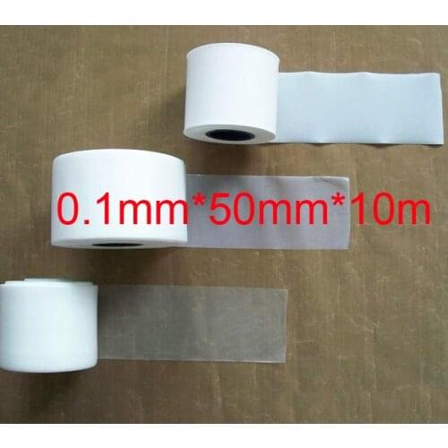 0.1mm thickness,50mm width,10meters length PTFE Film polytef F4 film,F4 thin Oriented Turning insulating electric film diaphragm