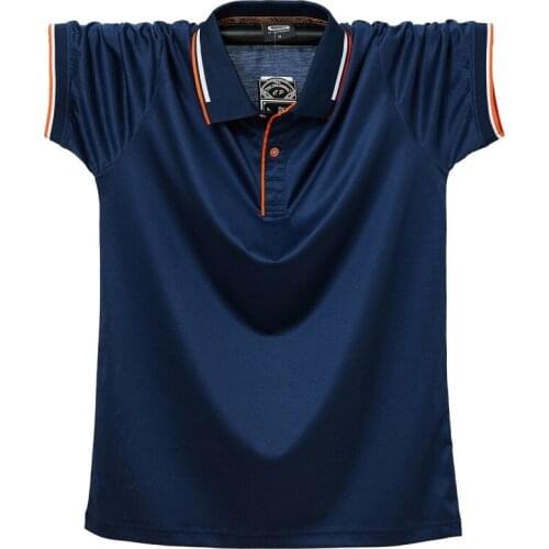 TOQUCL Plus Size Mens Polo Cotton Male Shirts 2021 NEW Navy Blue Green Short Sleeve Comfort Button Closure polo homme Clothing