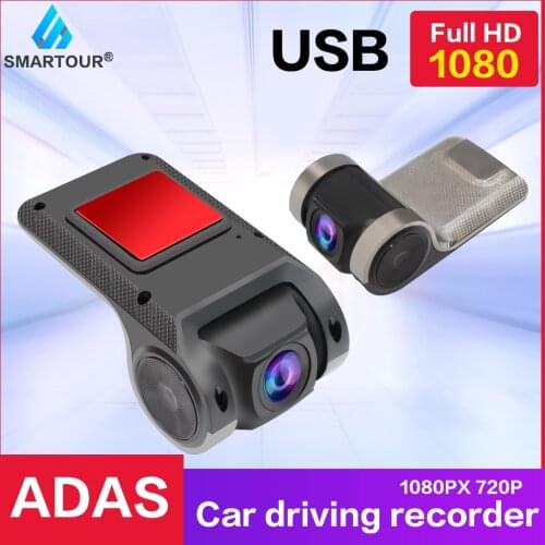 Smartour 1080P ADAS USB Car DVR Dash Cam Camcorder Video Recorder Connect to Android Car DVD Player Night Vision