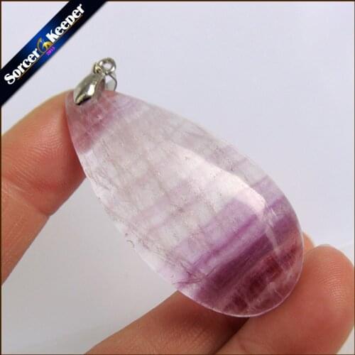High Quality Big Natural Rainbow Fluorite Stone Beads Pendants Necklaces Wholesale Bijoux Necklace For Womens Jewelry QS608