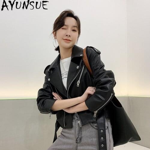 AYUNSUE Genuine Leather Jacket Women Real Sheepskin Coats Ladies Short Korean Style Jackets Famale Chaqueta Cuero Mujer SQQ78